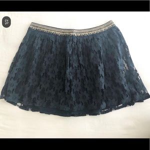 Hollister navy blue lace skirt